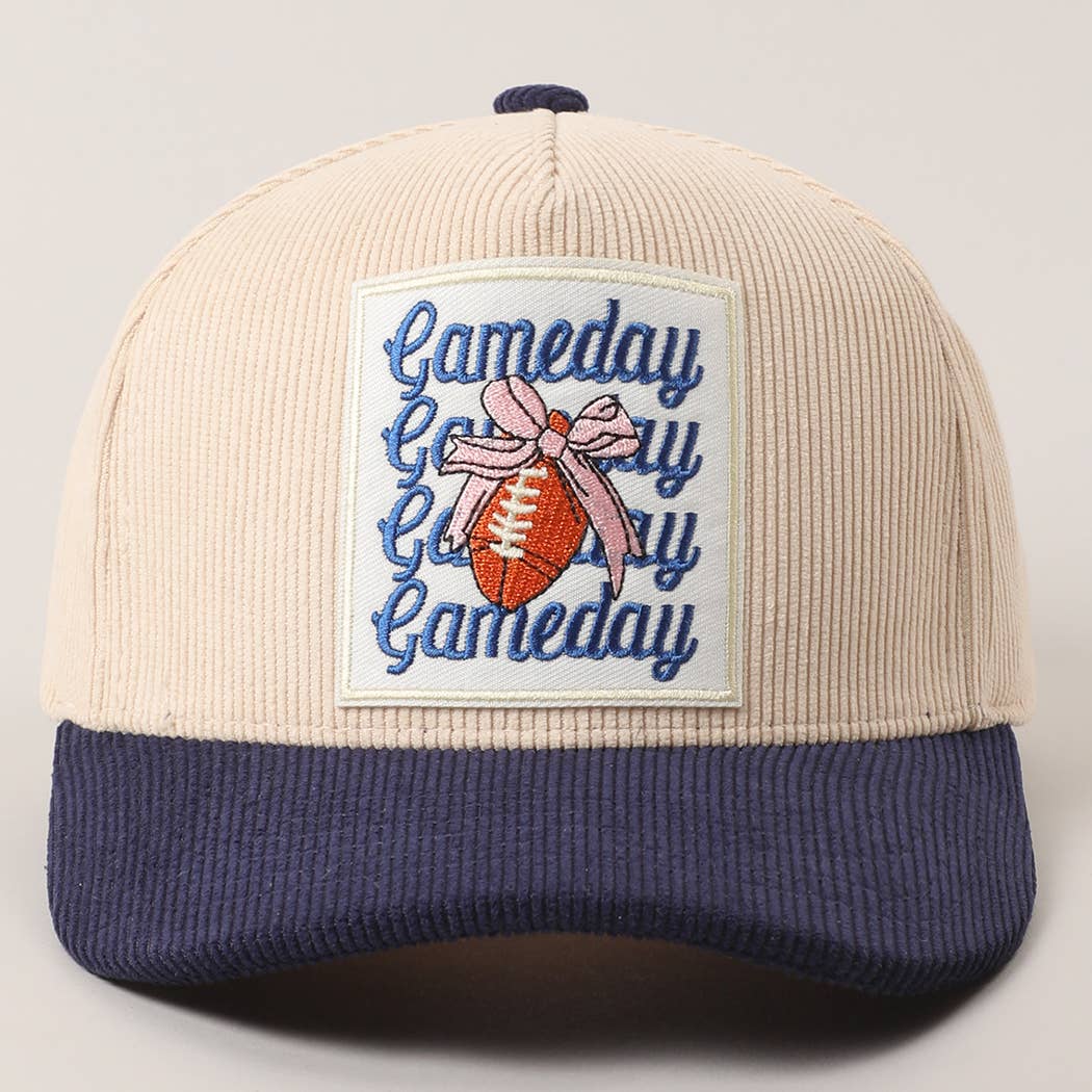 Gameday Bow Patch Corduroy Trucker Hat - Red