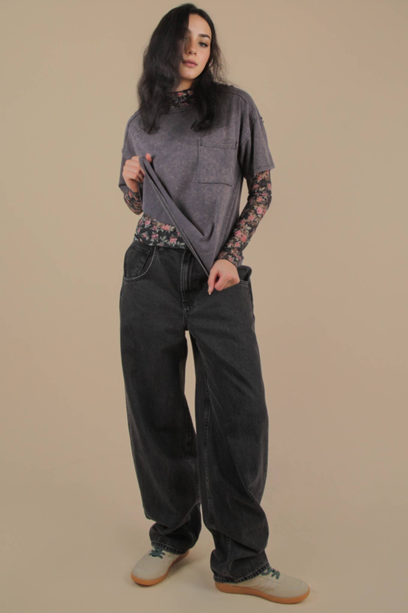 MINERAL WASH BASIC KNIT TEE