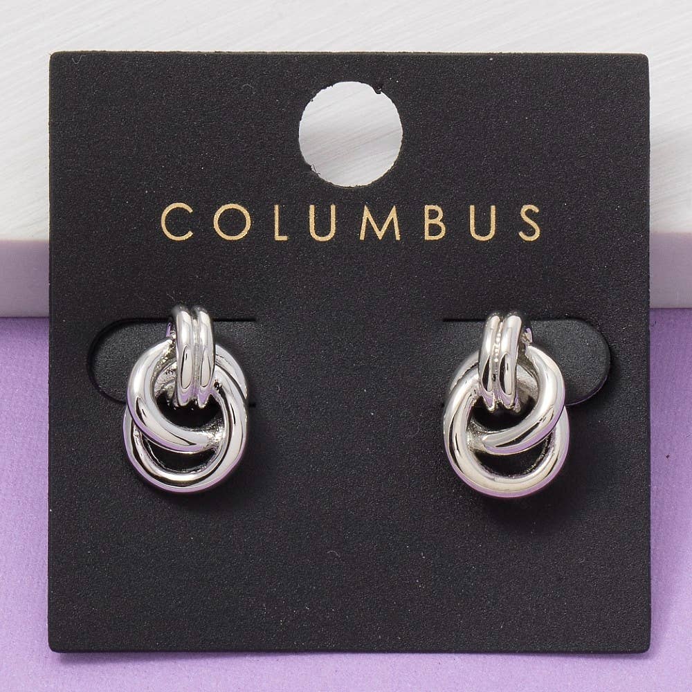 Gold Dipped Knotted Stud Earrings: GOLD