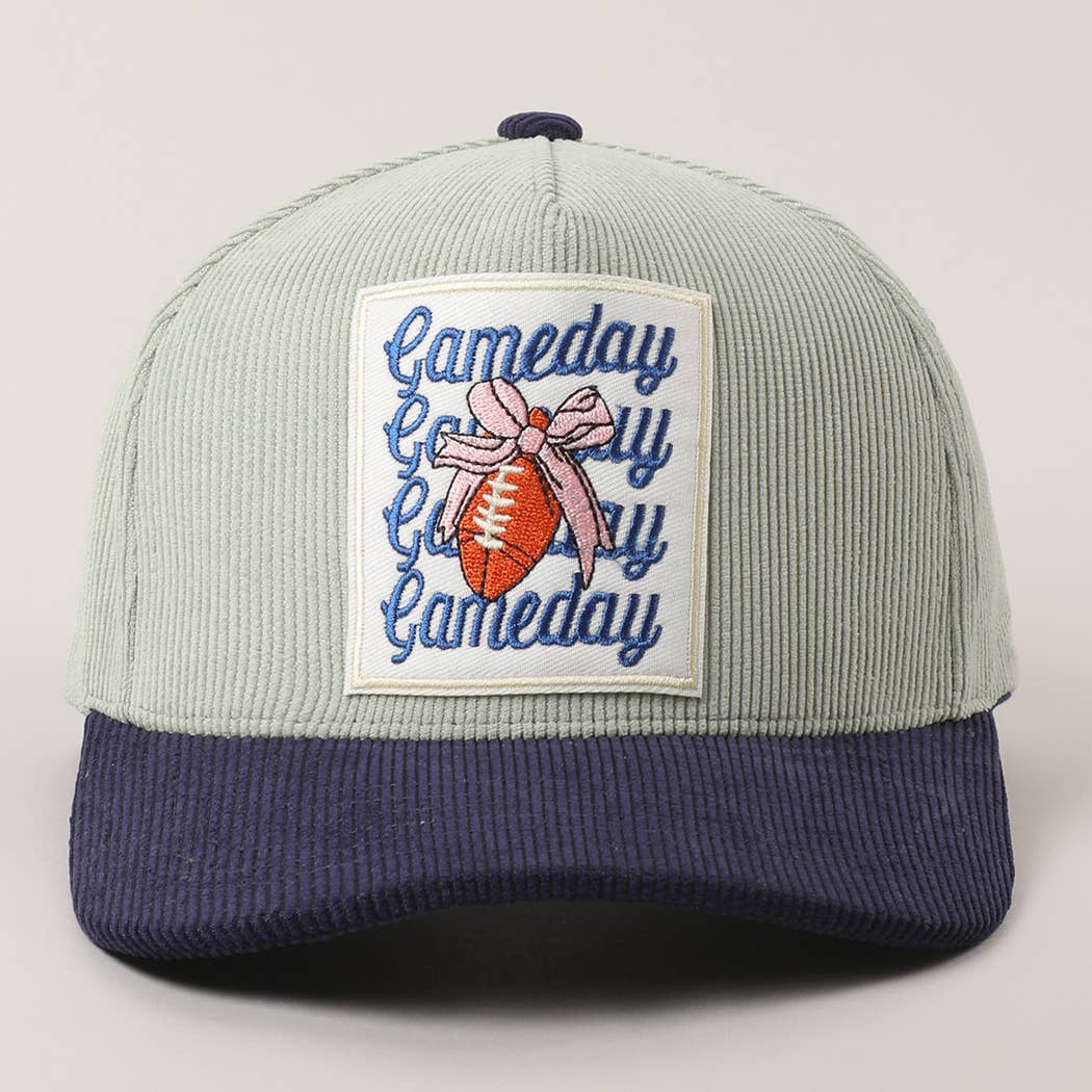 Gameday Bow Patch Corduroy Trucker Hat - Red