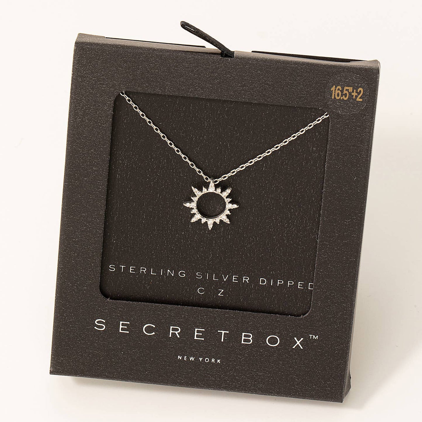 Gold Secret Box Sun Charm Necklace