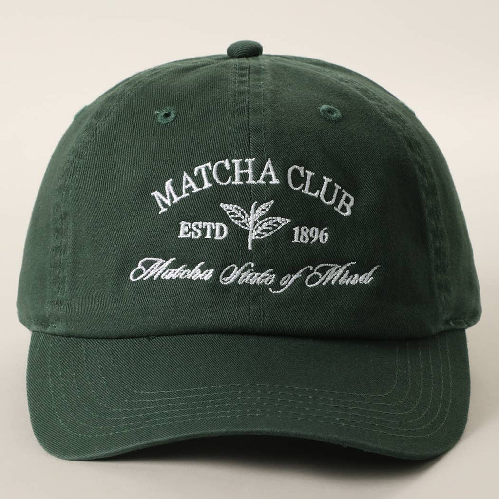 MATCHA CLUB Embroidered Cotton Baseball Hat