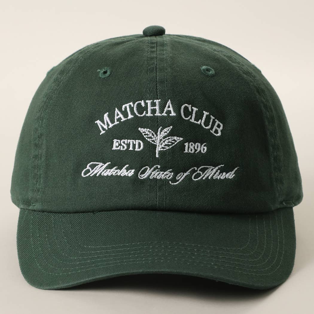 MATCHA CLUB Embroidered Cotton Baseball Hat