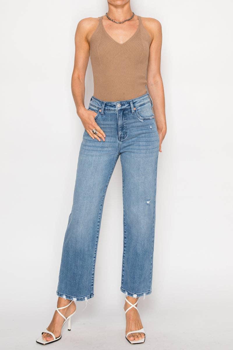TUMMY CONTROL HIGH RISE STRAIGHT JEANS
