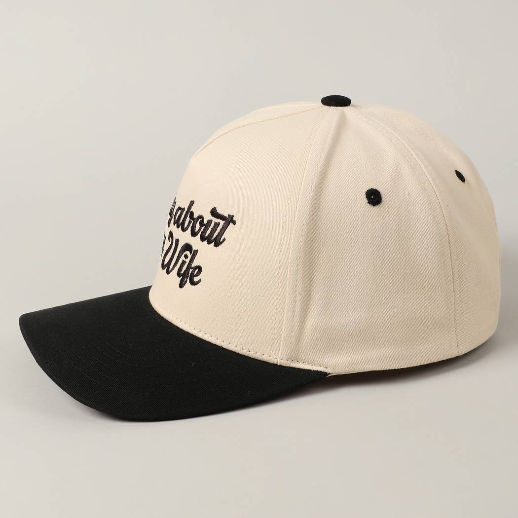 Sorry About Husband Embroidery Two-Tone Trucker Hat