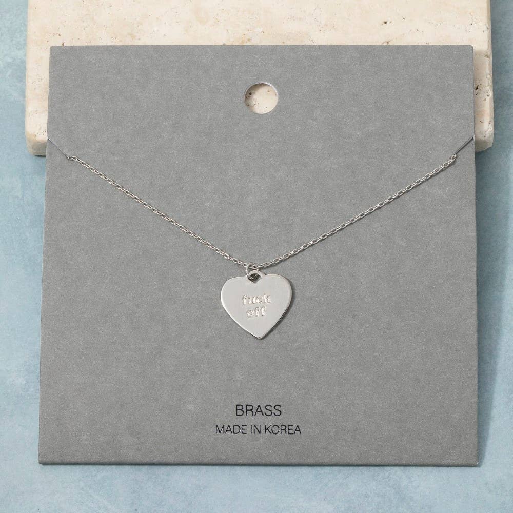 Fuck Off Heart Pendant Necklace: G
