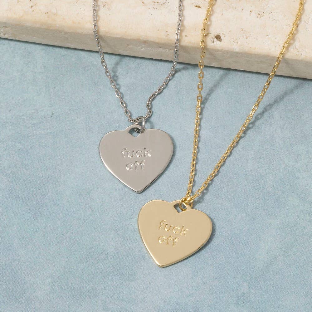 Fuck Off Heart Pendant Necklace: G