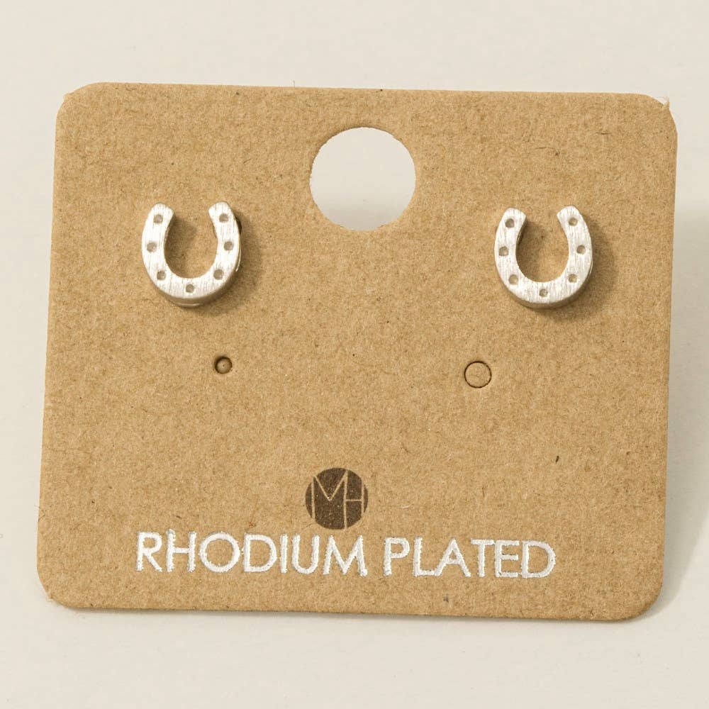 Gold Dipped Mini Horseshoe Post Stud Earrings: R