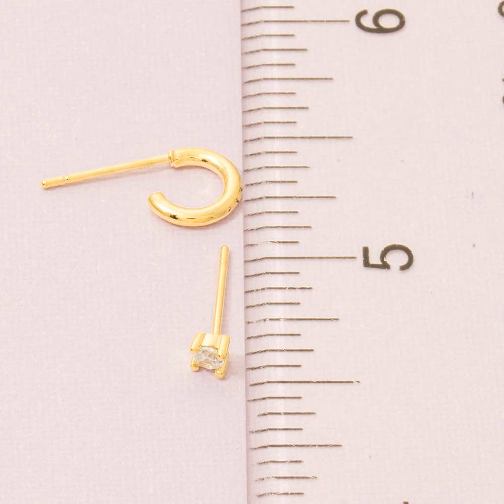 Mini Four Piece Post Stud Earrings: G