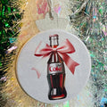 DIET COKE BOTTLE WITH PINK BOW CHRISTMAS ORNAMENT