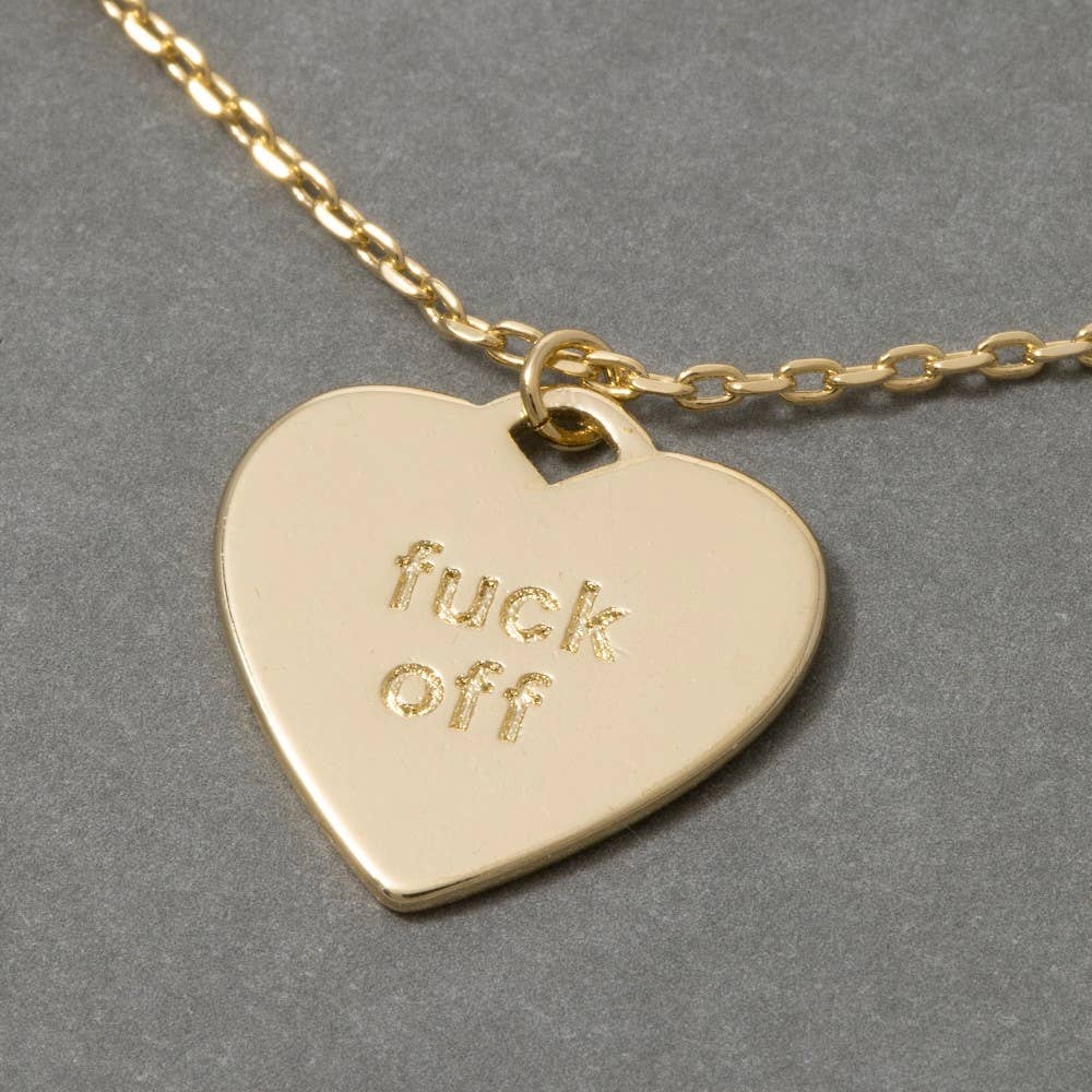 Fuck Off Heart Pendant Necklace: G