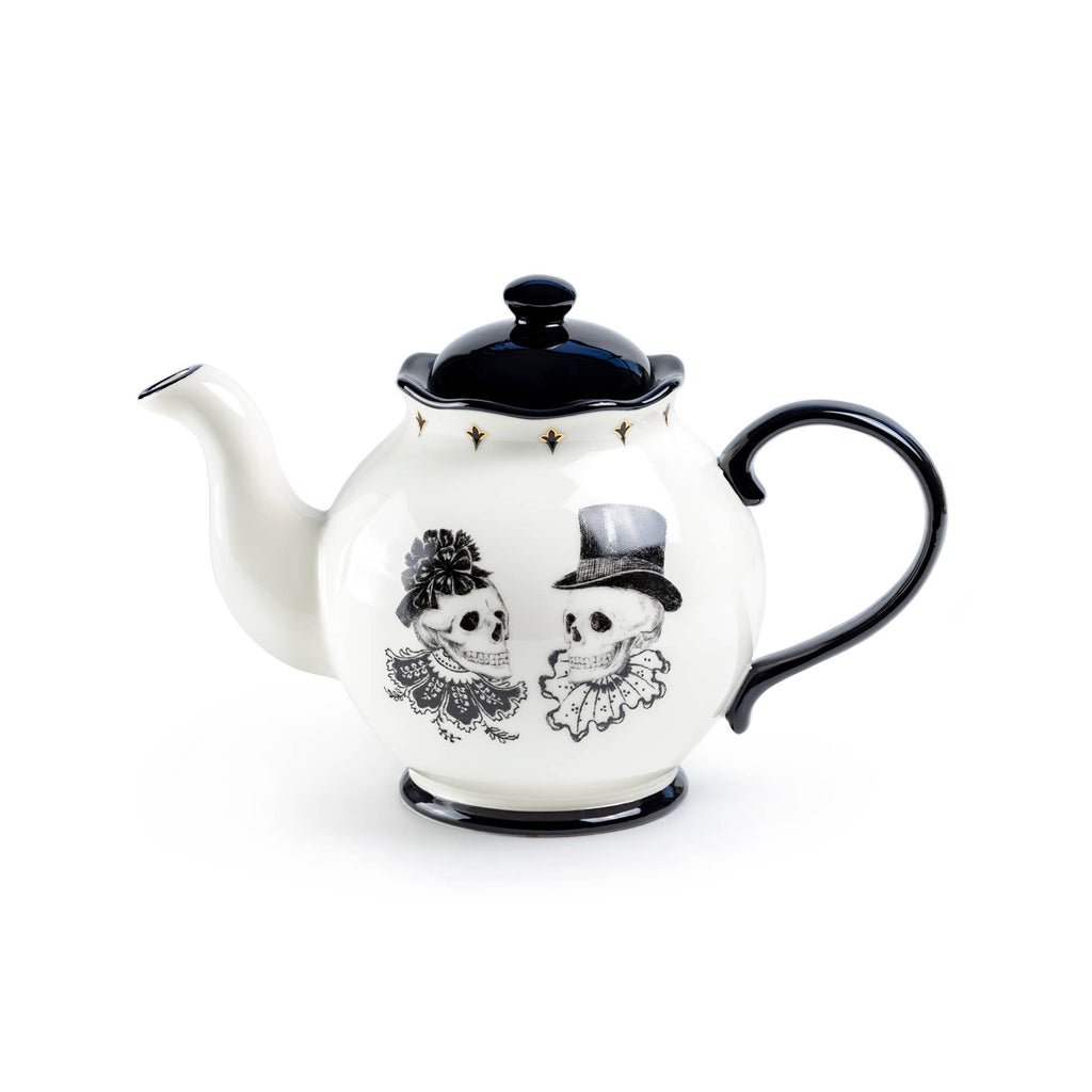 Halloween Victorian Skulls 40oz Teapot