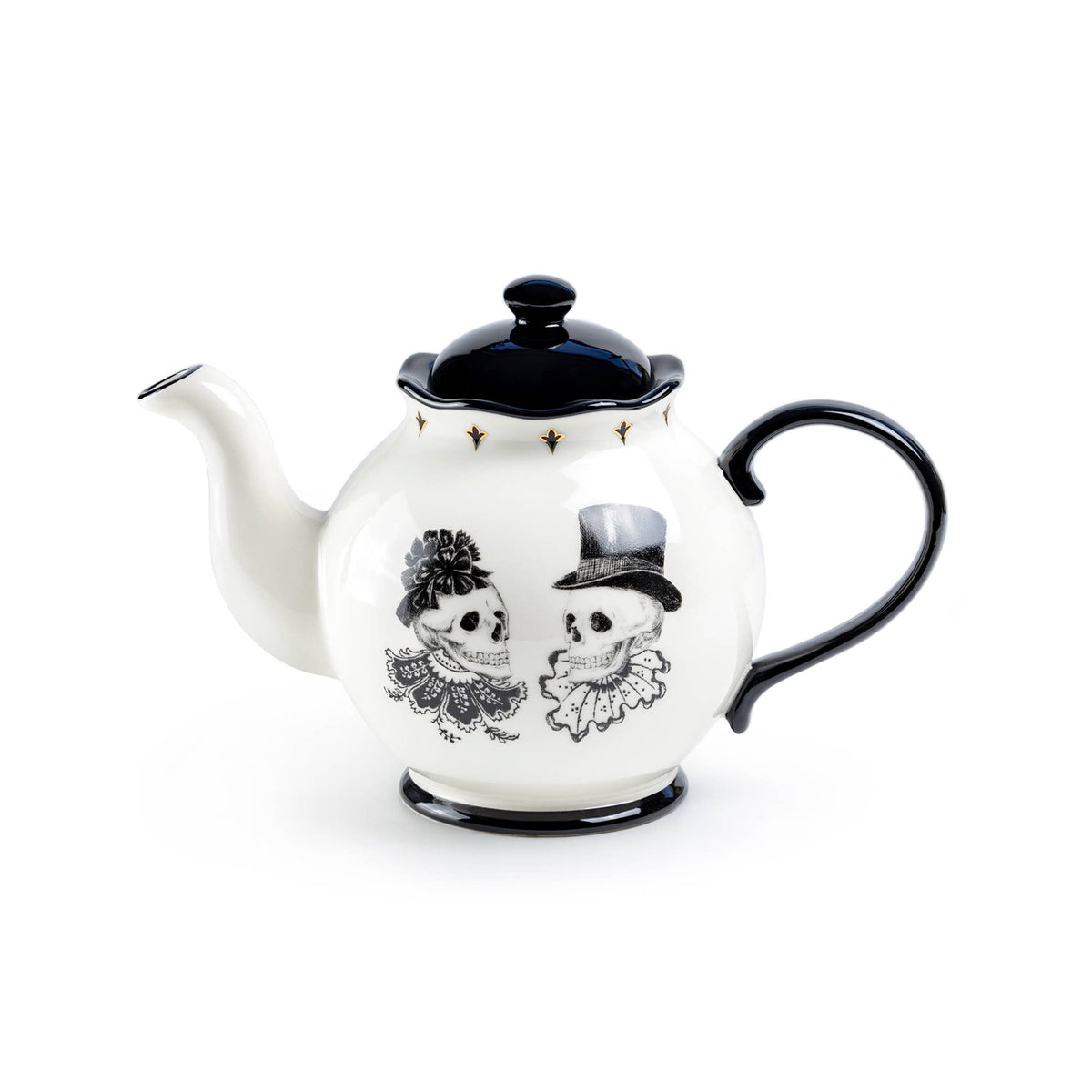Halloween Victorian Skulls 40oz Teapot
