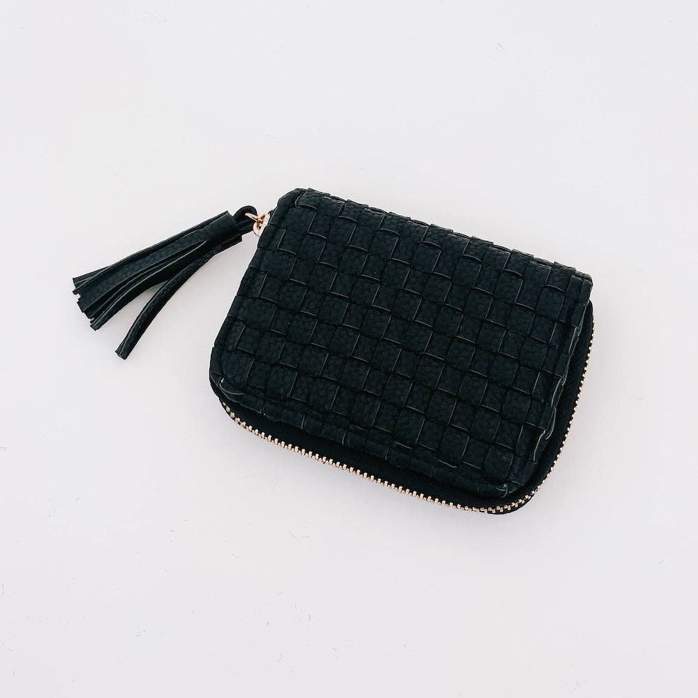 Wynona Woven Wallet Checkered Black
