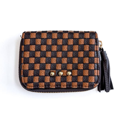 Wynona Woven Wallet Checkered Black