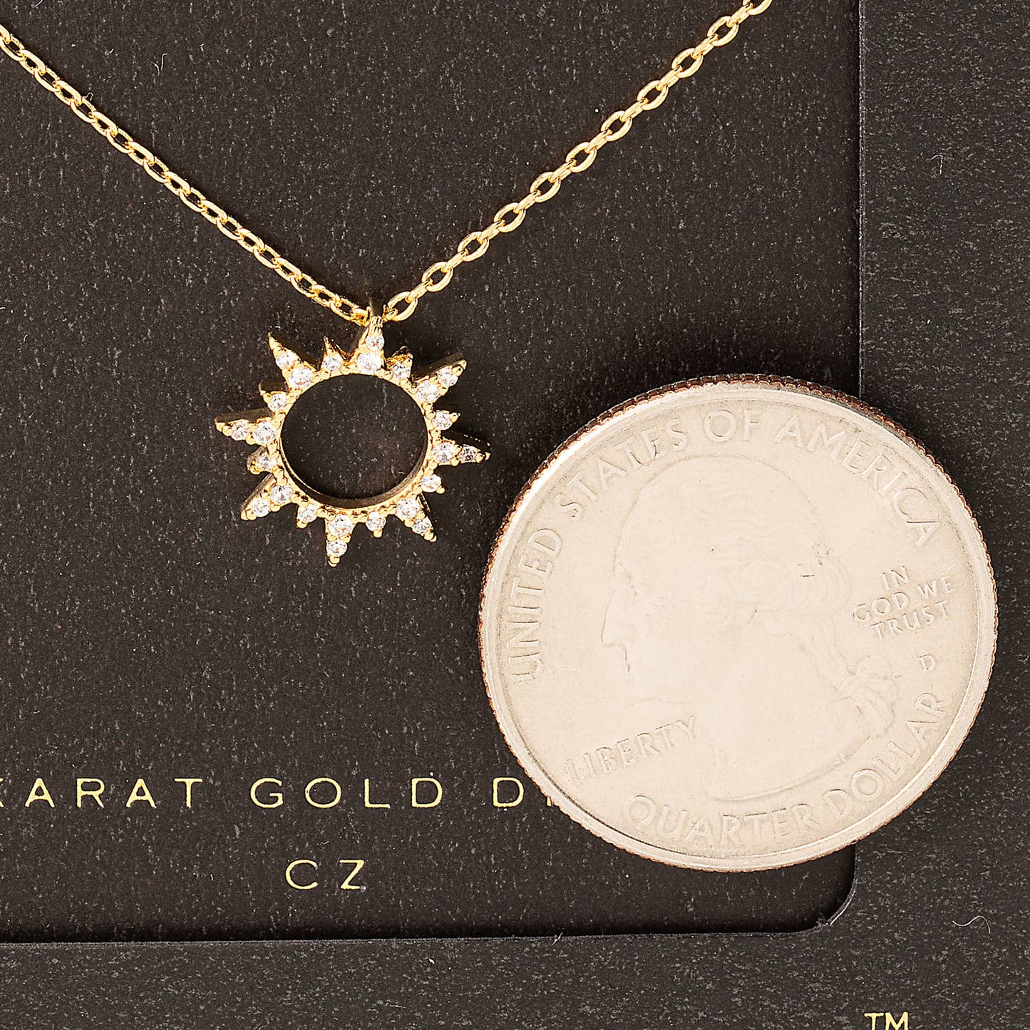 Gold Secret Box Sun Charm Necklace