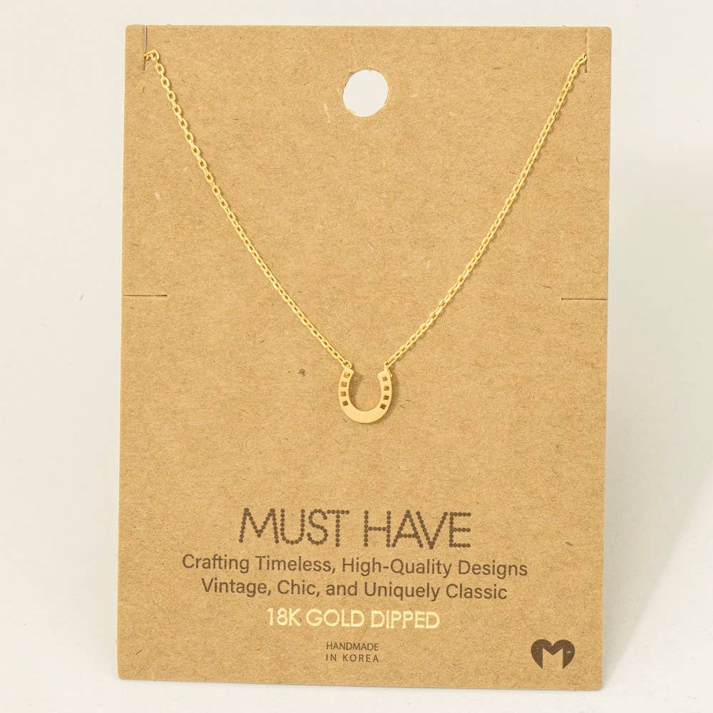 Mini Horseshoe Pendant Necklace: G