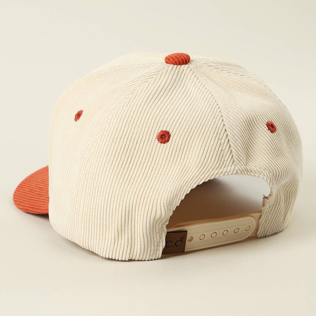 Dead Inside Skull Spooky Vibe Corduroy Trucker Cap