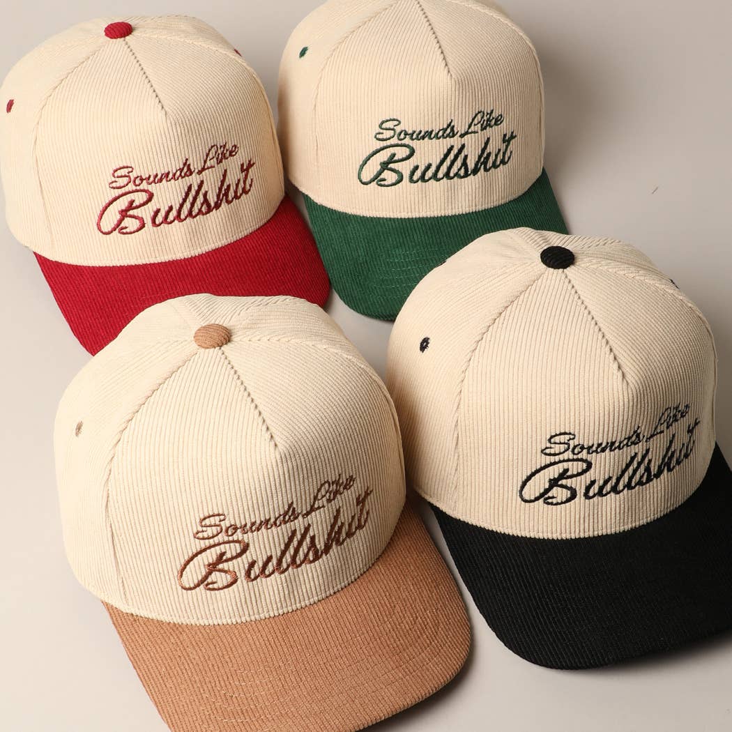 Sounds like Bullshit Corduroy Trucker Baseball Cap: BEIGE / ONESIZE