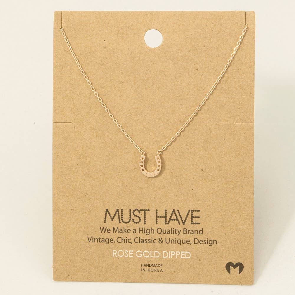 Mini Horseshoe Pendant Necklace: R