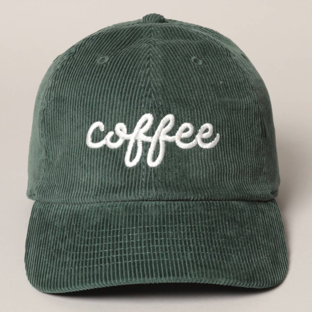 COFFEE Embroidered Corduroy Hat