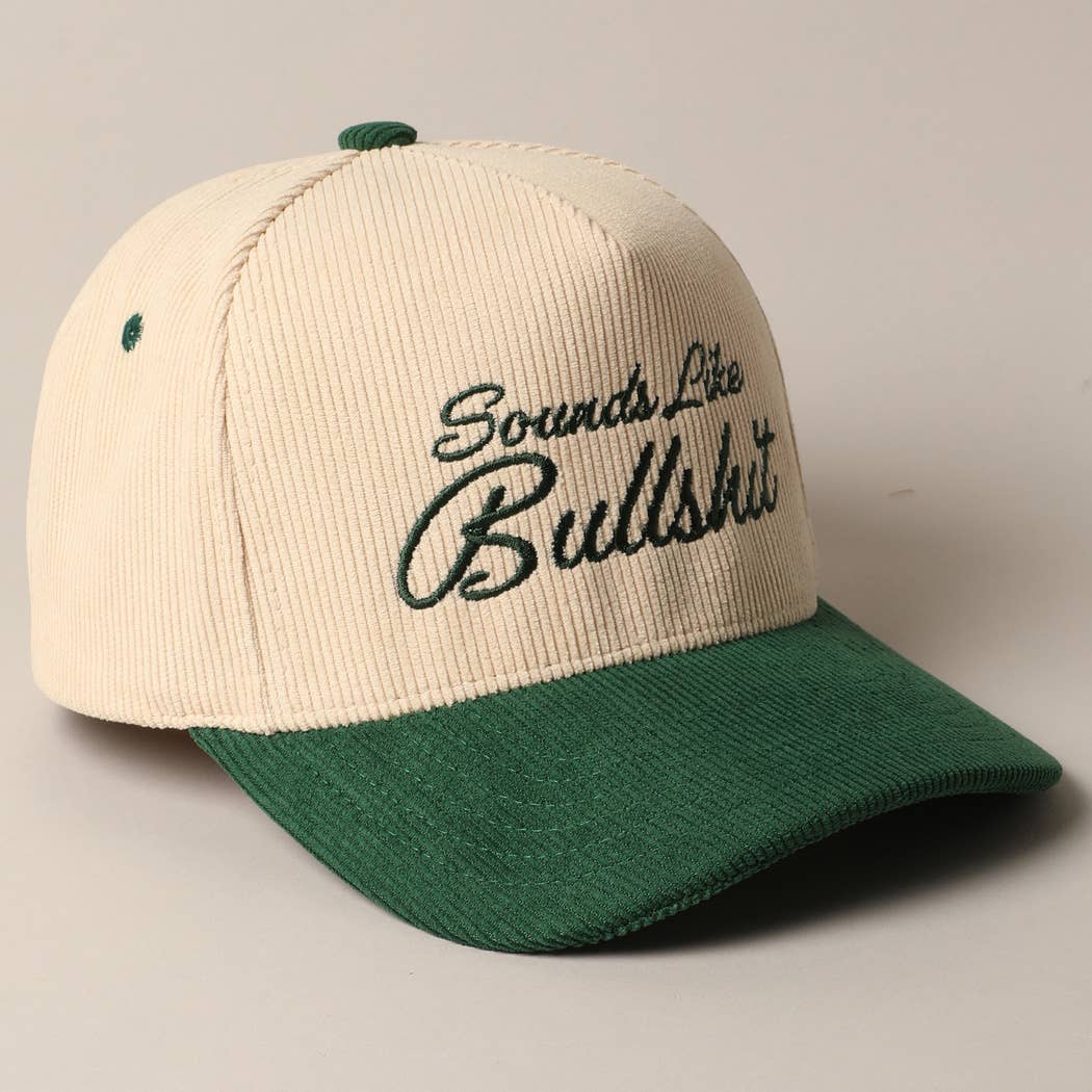 Sounds like Bullshit Corduroy Trucker Baseball Cap: BEIGE / ONESIZE