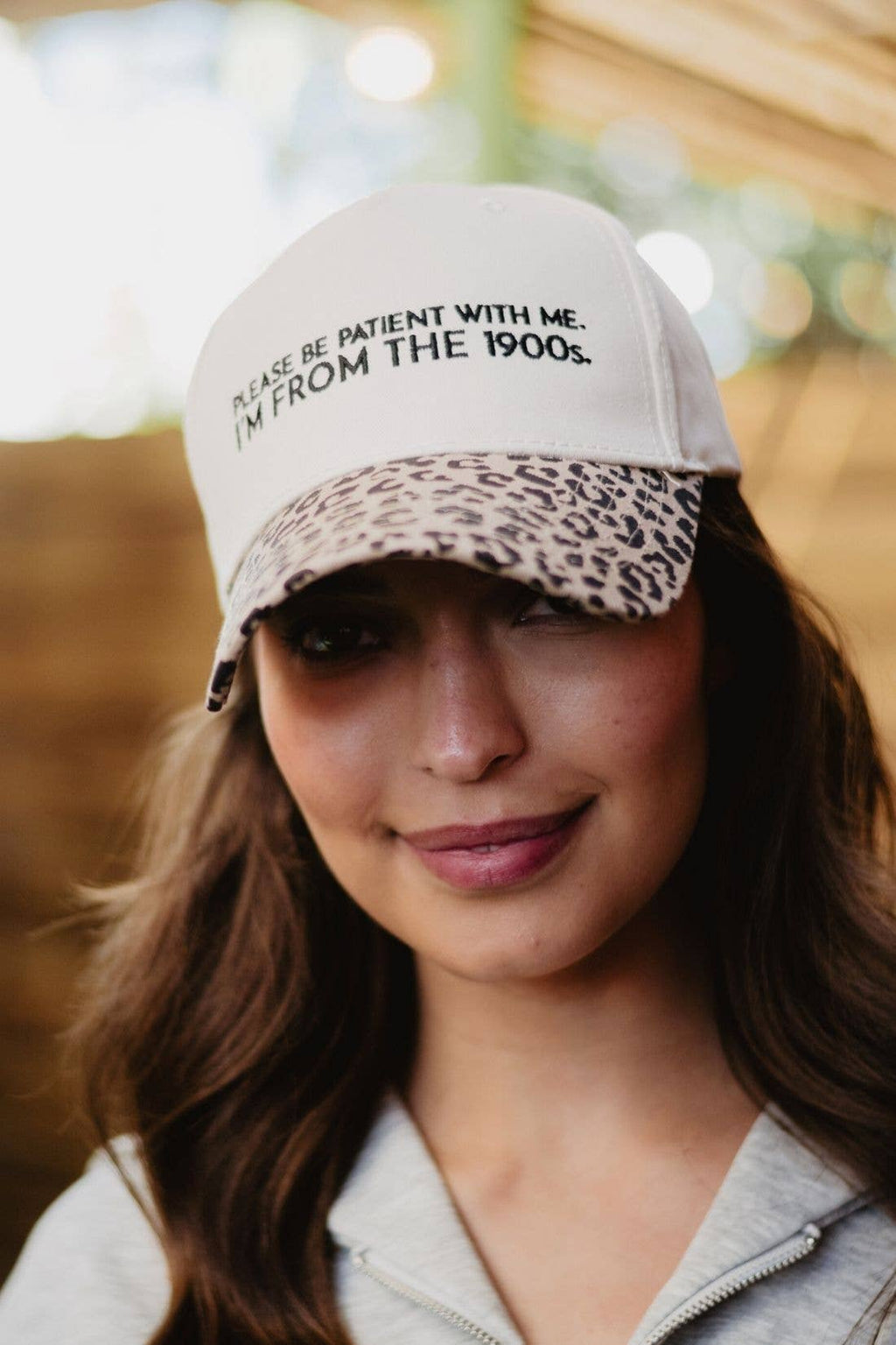 Please Be Patient With Me I'm From The 1900s Trucker Hat: Denim and Tan