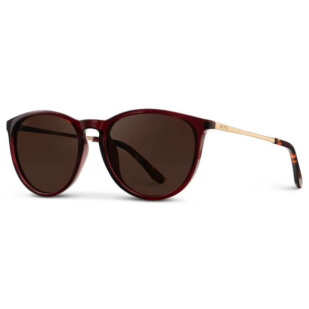 Drew - Women's Polarized Round Sunglasses: Tortoise / Brown Lens
