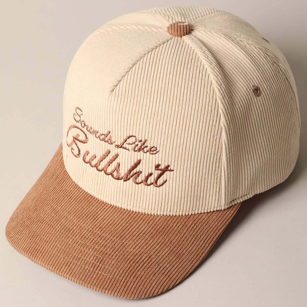 Sounds like Bullshit Corduroy Trucker Baseball Cap: BEIGE / ONESIZE