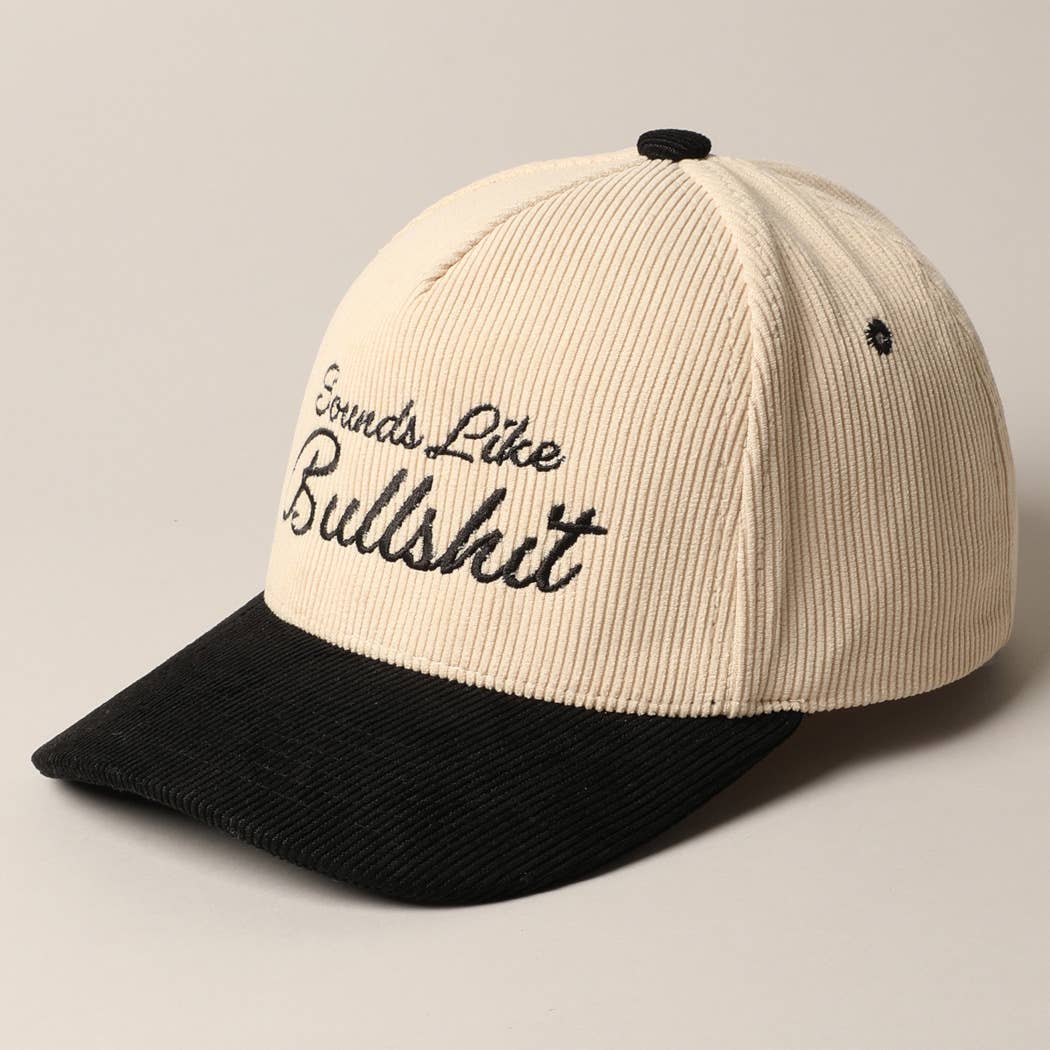 Sounds like Bullshit Corduroy Trucker Baseball Cap: BEIGE / ONESIZE