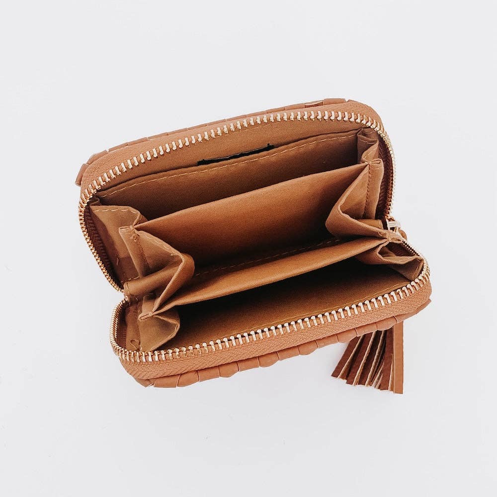 Wynona Woven Wallet Checkered Black