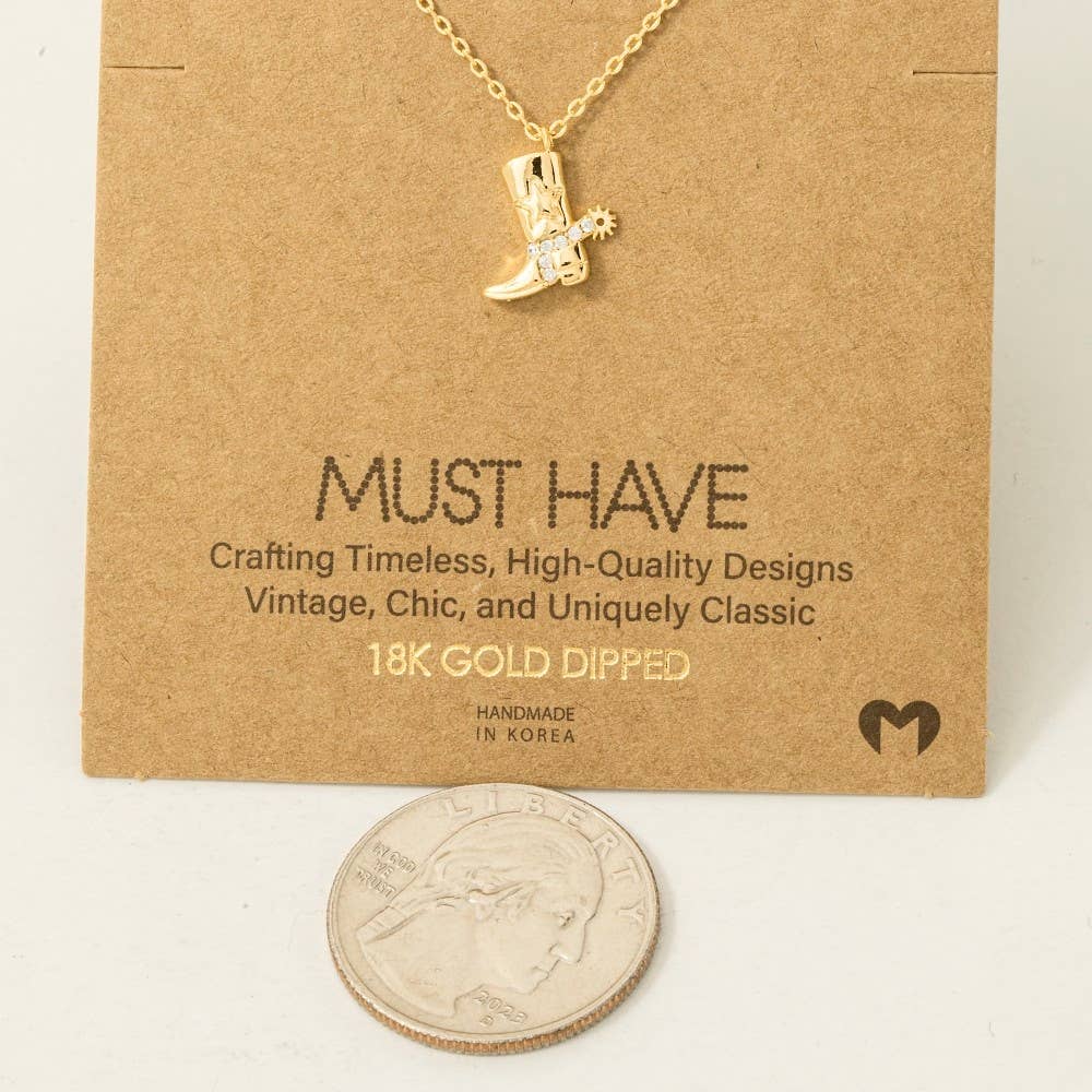 Cowboy Boots Pendant Necklace: R
