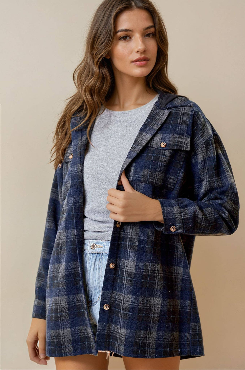 THE FRANKIE PLAID HOODED JACKET