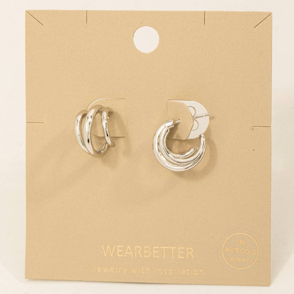 Mini Three Layered Hoop Earrings: G