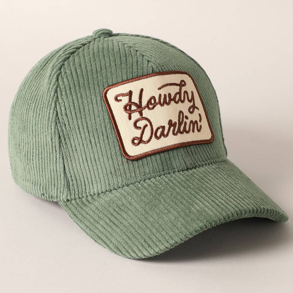 Howdy Darlin' Sage Corduroy Hat