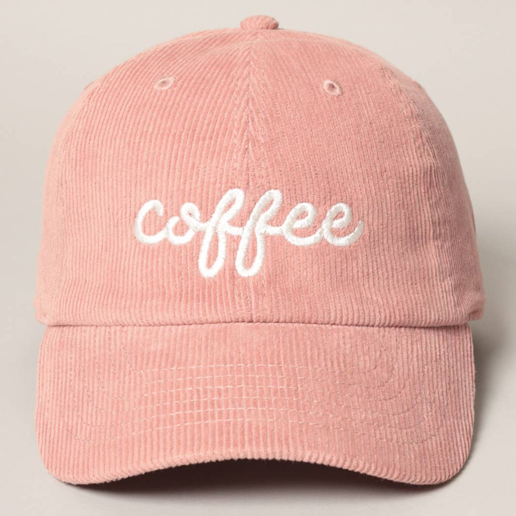 COFFEE Embroidered Corduroy Hat