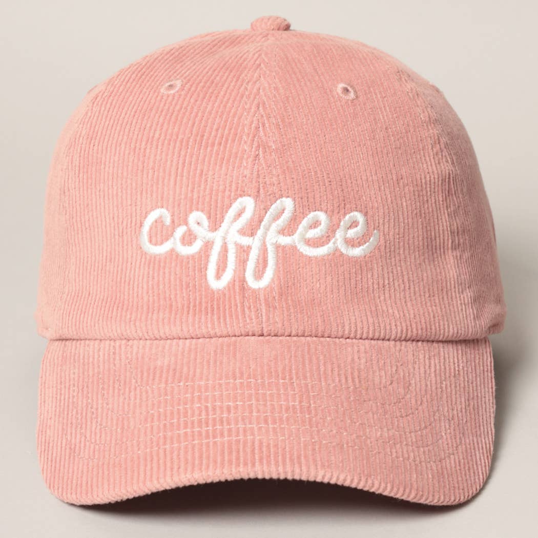 COFFEE Embroidered Corduroy Hat
