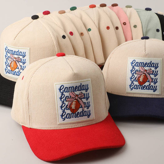 Gameday Bow Patch Corduroy Trucker Hat - Green