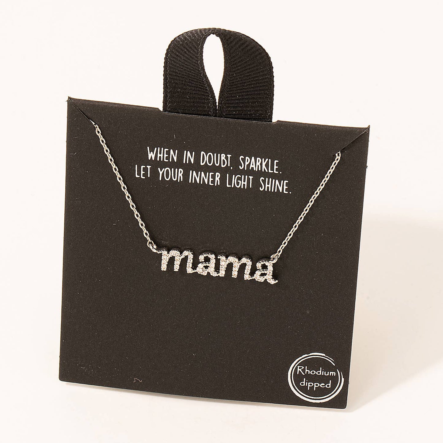 Pave Mama Pendant Necklace: G