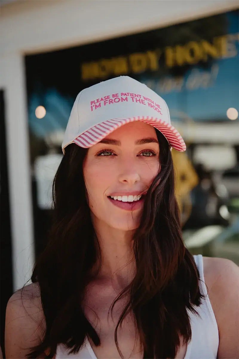 Please Be Patient With Me I'm From The 1900s Trucker Hat: Denim and Tan