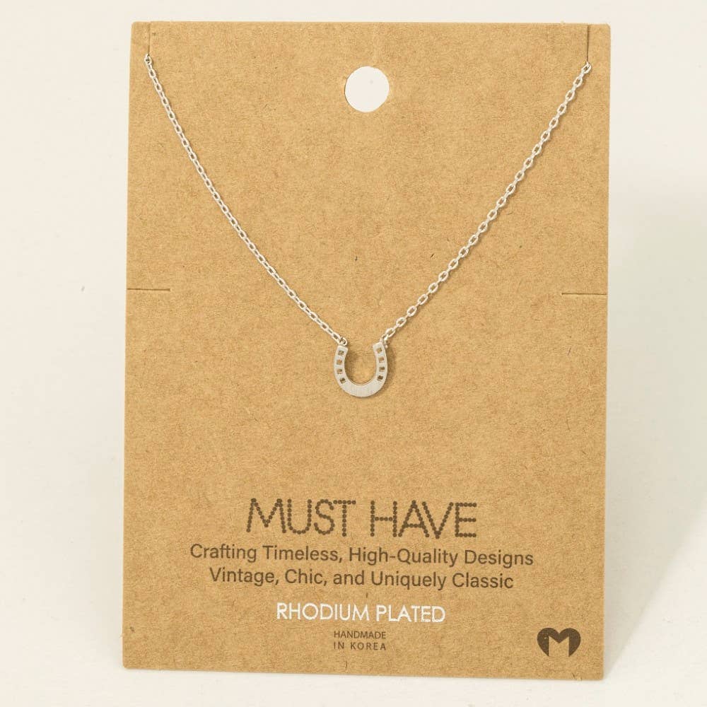 Mini Horseshoe Pendant Necklace: G