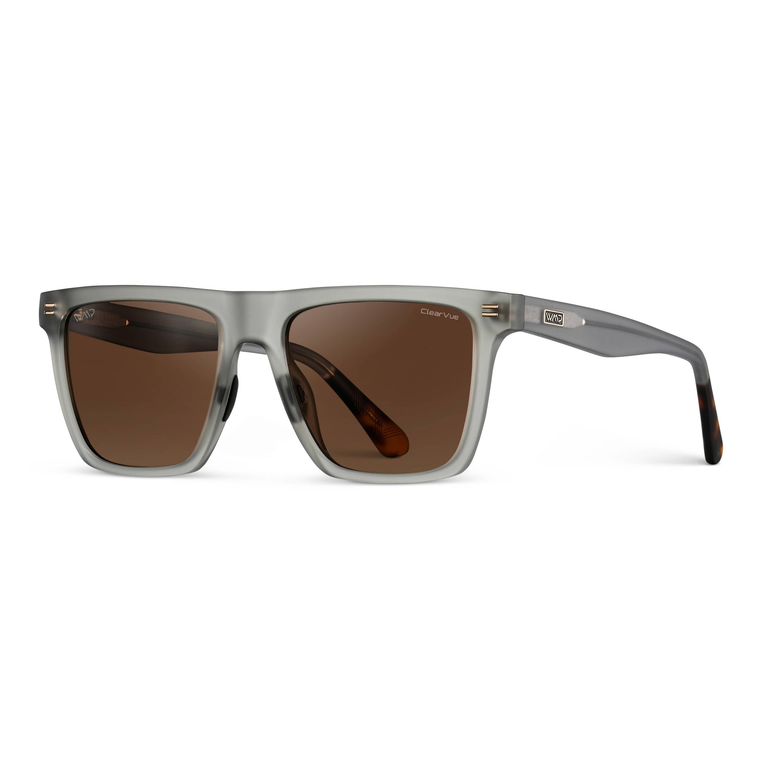 Fairway Men's Polarized Golf Sunglasses: Frosted Moonrock Grey / Brown Lens