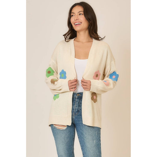 Floral Patch Knit Cardigan