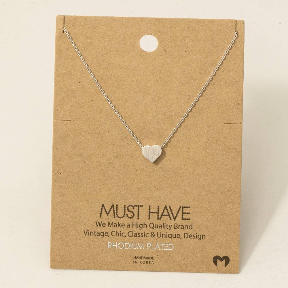 Dainty Heart Pendant Necklace: R