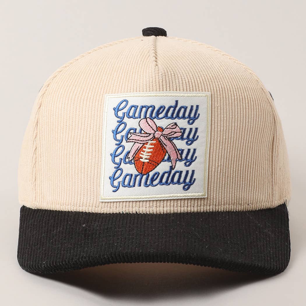 Gameday Bow Patch Corduroy Trucker Hat - Red