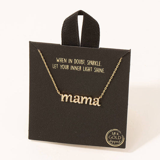 Pave Mama Pendant Necklace: G