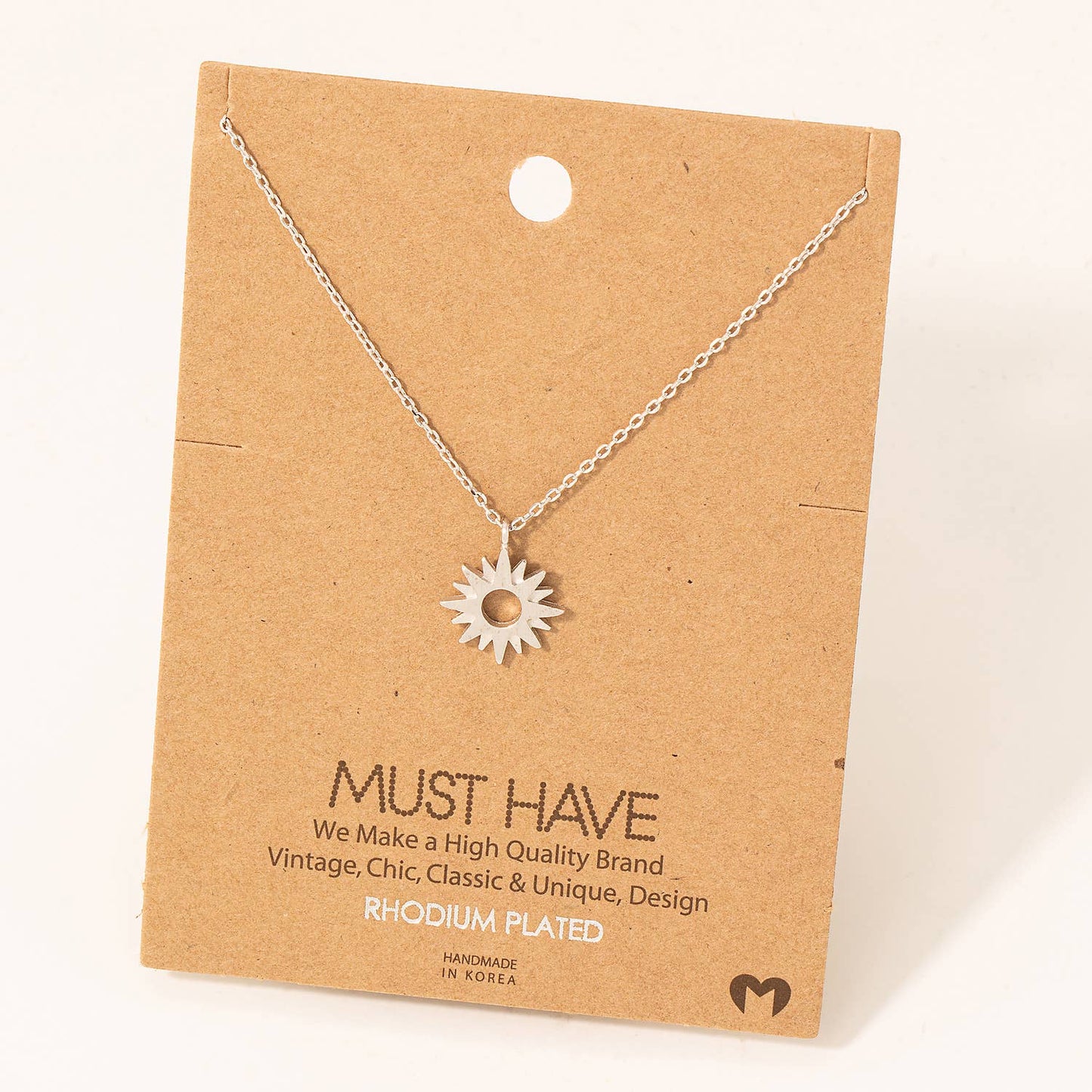 Dainty Sun Pendant Necklace: G