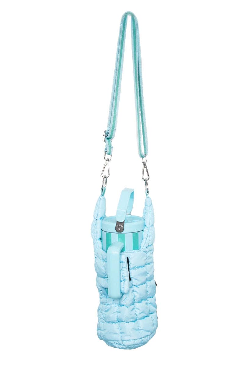 Light Blue Two-Toned Wholesale Tumbler Carrier Bag