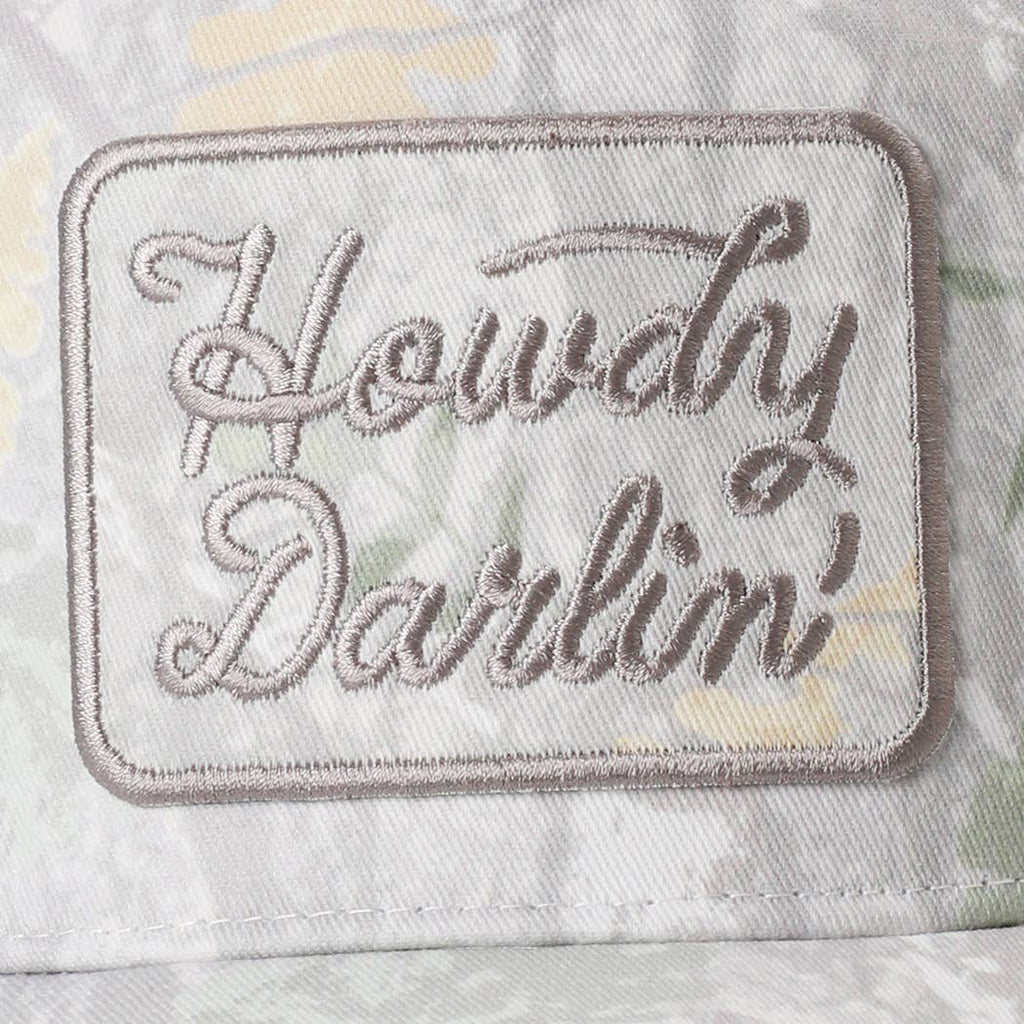 Howdy Darlin' Embroidered Patch Camo Baseball Cap: CAMO / ONE SIZE