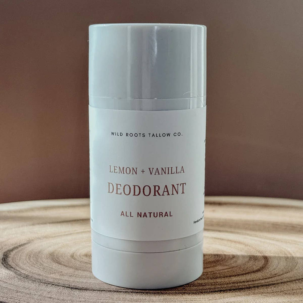 Tallow + Magnesium Natural Deodorant: Lemon + Vanilla